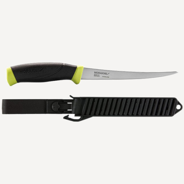 Нож Morakniv Fishing Comfort Fillet 155 (черный/салатовый; нержавеющая сталь)